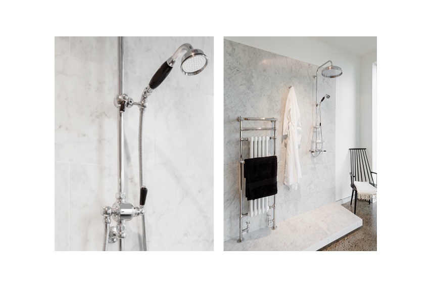 Perrin & Rowe offers the option of black porcelain detailing through the traditional range