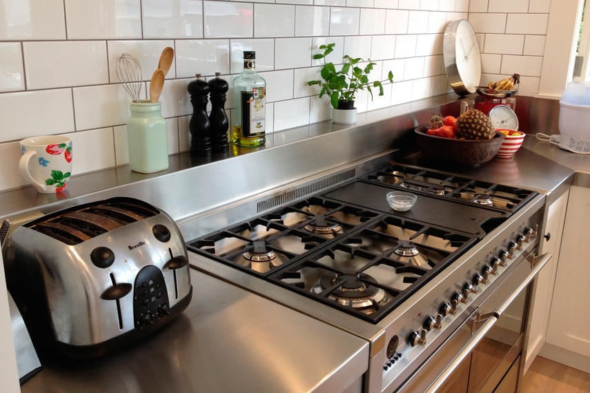 Custom-made stainless steel benchtops