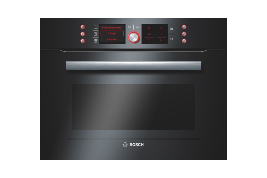 Black 60cm built-in combination microwave.