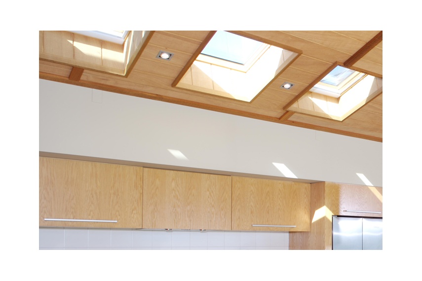 Roof lights admit natural light and add height to a room
