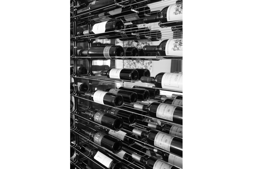 Bespoke wine racks at Harbourside restaurant in Auckland's CBD