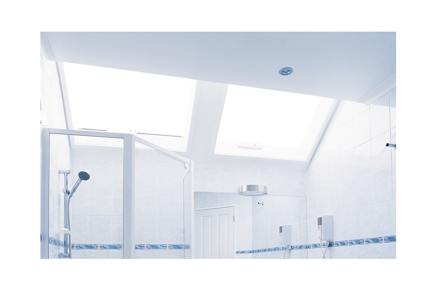 Consider roof lights in a bathroom when there are no walls available