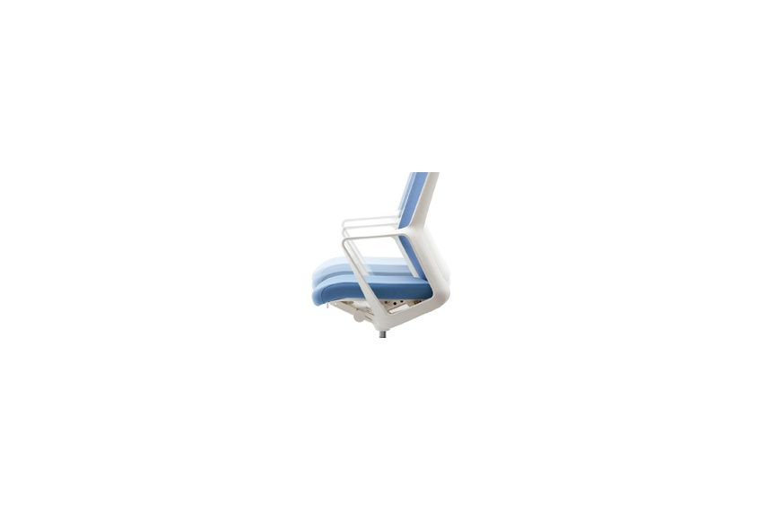 The Flo chair comes in various mesh and fabric colours.
