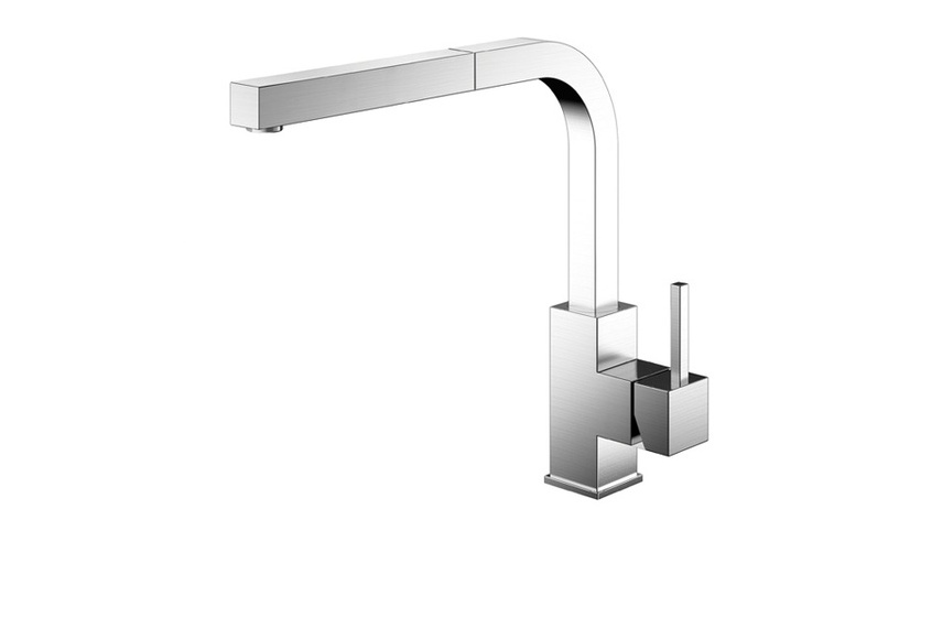 Nivito Spirit brushed stainless steel pull-out spray kitchen mixer - SP410.