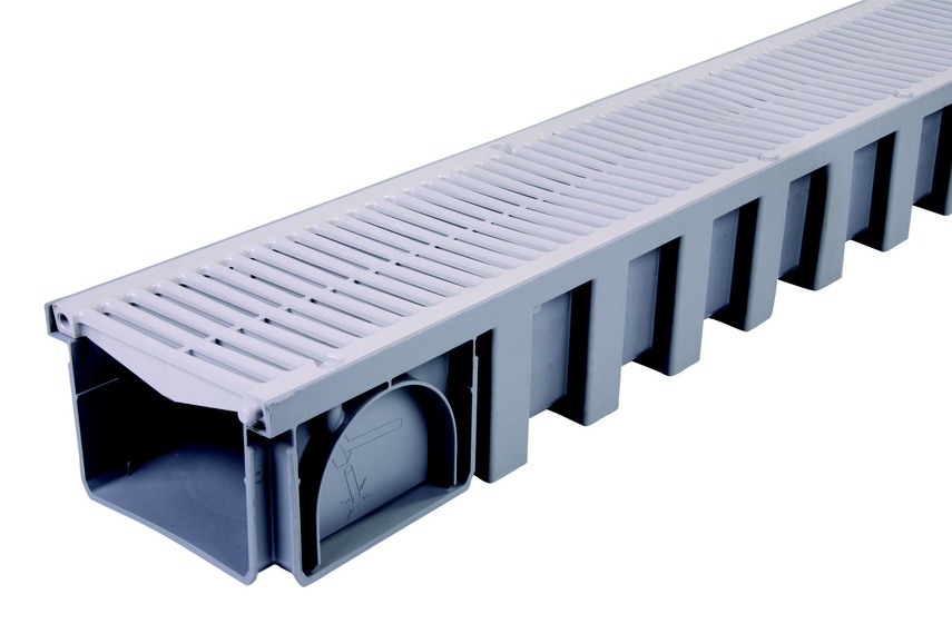 The 200mm water drainage system comes in three different grate options.