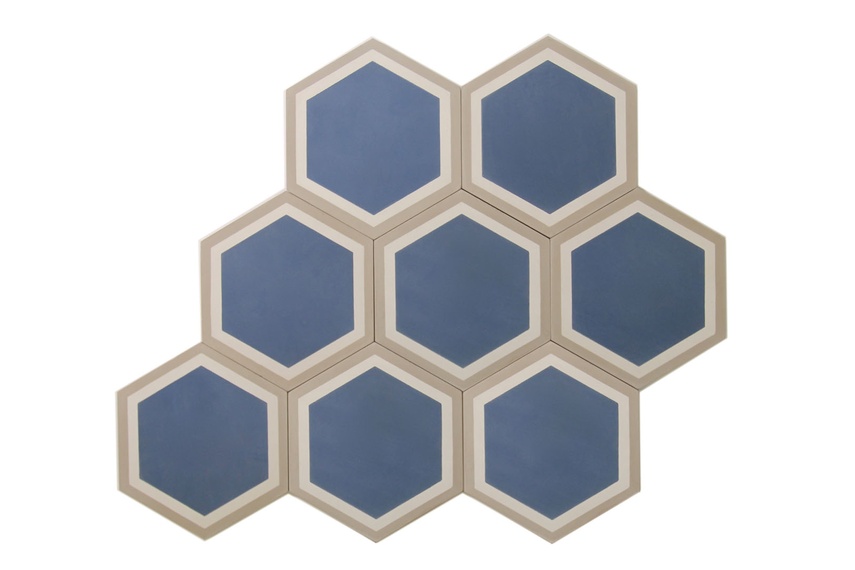 Trim Hex tiles create a geometric pattern.