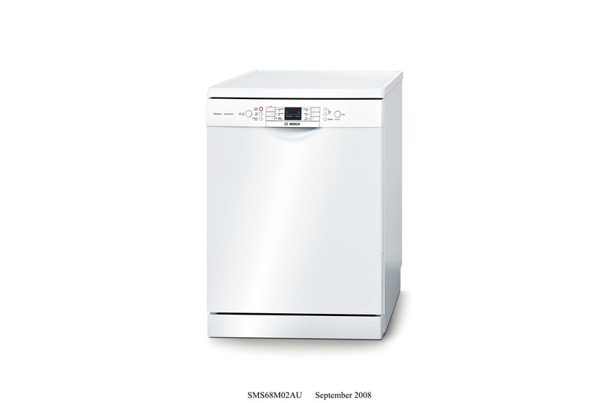 White freestanding dishwasher.