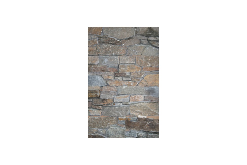 Westlands schist partially completed feature wall