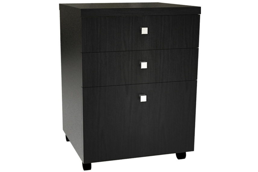 Ebony mobile two drawers and file