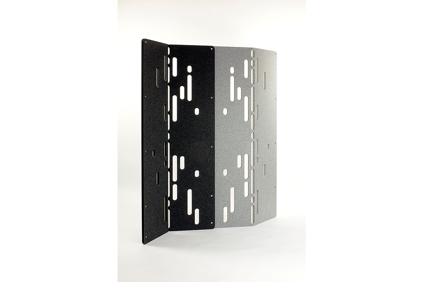 The screen material provides excellent acoustic absorbency.