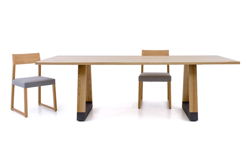 The table is available in a range of sizes and finishes