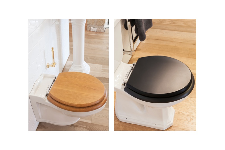 Perrin & Rowe toilet seats are hand made in England from solid wood, variety of options available