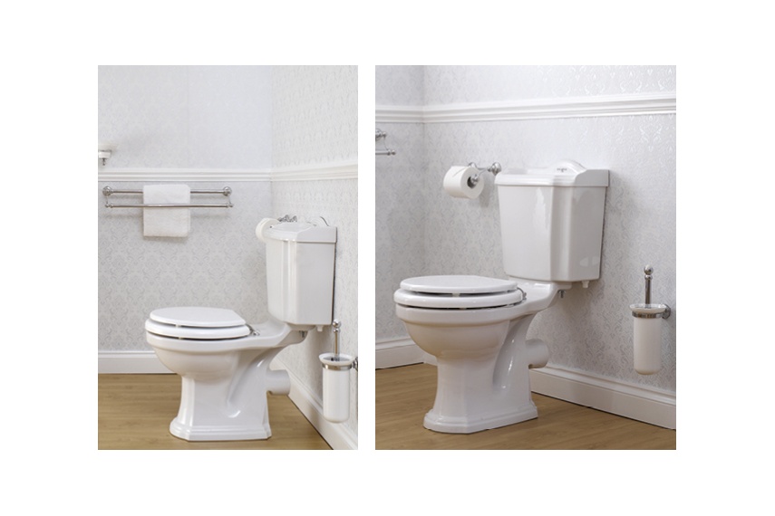 Perrin & Rowe Edwardian close coupled toilet – available S or P trap with variety of seats options