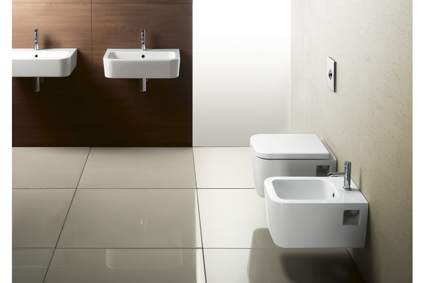 Smooth wall basin, wall hung bidet, wall hung pan and seat