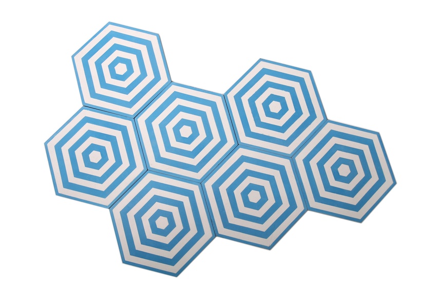 Encaustic Target tiles: patterns are composed using four tiles.