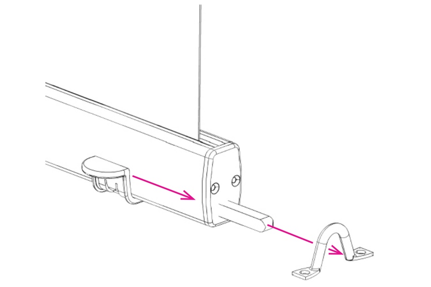 The locking bolt can be used with all Luxaflex® Evo external screen systems.