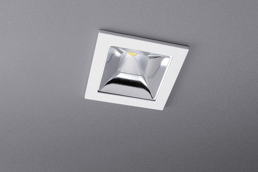 Silver reflector and white bezel